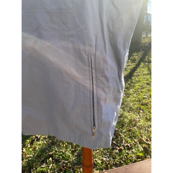 Size XL Sleeveless Light Blue Utility Vest Zip Pockets Snap Button 100% Cotton - Picture 4 of 10